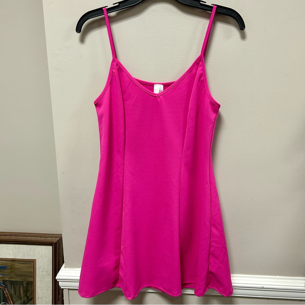 Reckless Hearts 💞 Sz M Fuchsia A Line Cami Dress NWOT
